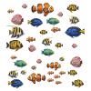 Bunte Fische Unterwasser Muster
