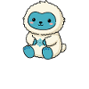 Cuddly snow bear in fluffy costume