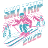 Ski Travel 2026 Neon Retro