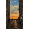 Dusk on Cobblestone Street