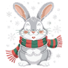 Winter Bunny with Scarf