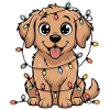 Funny dog with fairy lights