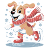 Winter Dog Skate Fun