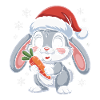 Winter bunny with carrot