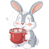 Kuschelbunny mit Kaffeebecher