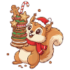 Écureuil de Noël avec des biscuits
