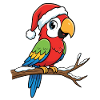 Weihnachtsparrot auf Ast