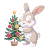 Osterhase schmückt Baum