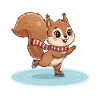Squirrel on runners with scarf