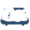 Tired Polar Bear on Sofa