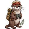 Adventure otter with binoculars