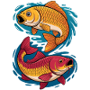 Carp in the water splash