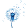 Blauer Dandelion Origami Muster