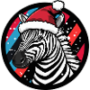 Zebra mit Weihnachtsmütze