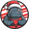 Christmas Hippo Cartoon