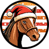 Christmas Horse in Santa Hat