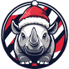 Christmas Rhino in a festive look