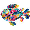 Bunter Abstractfisch Spiralen