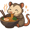 Opossum aux nouilles, ramen kawaii opossum
