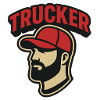 Trucker head with red cap