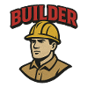 Bauarbeiter Retro-Logo mit Helm