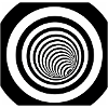 Hypnotic black and white spiral