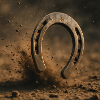 Horseshoe in dust