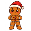 Gingerbread heart with Santa hat