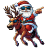 cool Santa Claus and reindeer :)