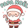 Papa Noël Kawaii Candy Cane
