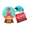 Snowman Flamingo Christmas Snow Globe