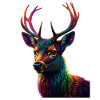 Rainbow Deer Head Art Print