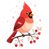 Winter Cardinal on Branch