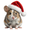 Cute mouse with big Christmas hat