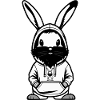 Bunny with Beard Hoodie Motif