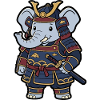 Elefant-Samurai in Krieger-Rüstung