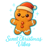 Christmas gingerbread with Santa hat