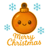 Orange ball with snowflakes