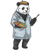 Panda Painter Brush Painting