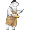 Polar Bear Painter Brush Painting
