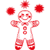 Gingerbread Man with Stars