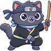 Ninja cat in samurai outfit