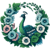 Peacock Floral Circle