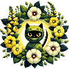 Wrapped Cat Floral Halo
