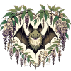Heart Bat in Wisteria Bloom
