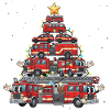 Funny Firefighter Tree Merry Christmas Gesc