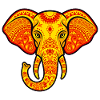 Vibrant orange elephant