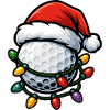 Lustiger Weihnachtsgolfball für Golfspieler