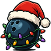 Funny Christmas-themed bowling ball