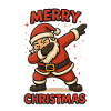 Dabbing Santa Motif Merry Christmas